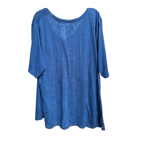 Lane Bryant Perfect Sleeve Tee V-Neck Blue Stretchy Classic Fit Plus Size 22/24 - Picture 3 of 10